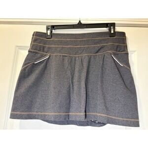 Athleta Womens Gray Athletic Skort Purple Trim Built-in Shorts Size M